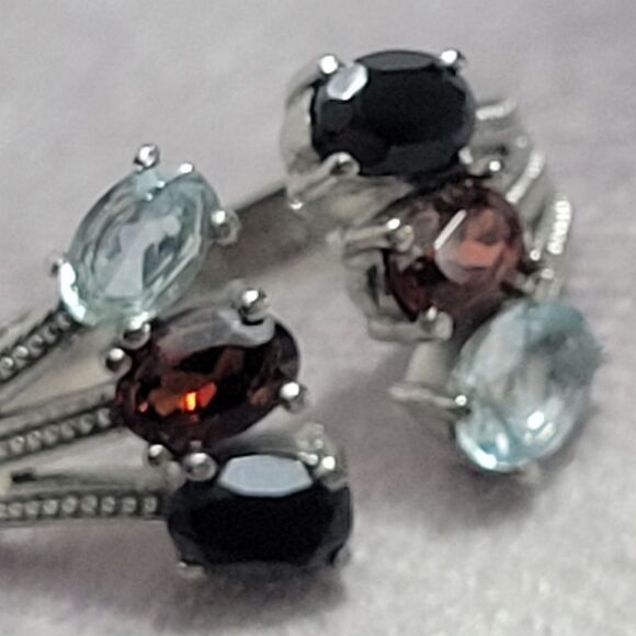 Garnet, Topaz, Spinel Open Band Ring - Picture 15 of 15